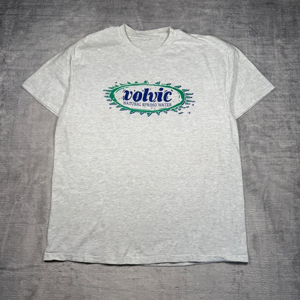 Volvic Shirt Mens XL Gray Water Promo Cool To Be Square Vintage Single Stitch